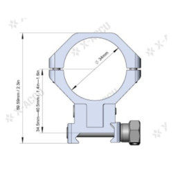 Anillas 34mm VECTOR Picatinny ajustables en altura de 34.5mm a40.5mm
