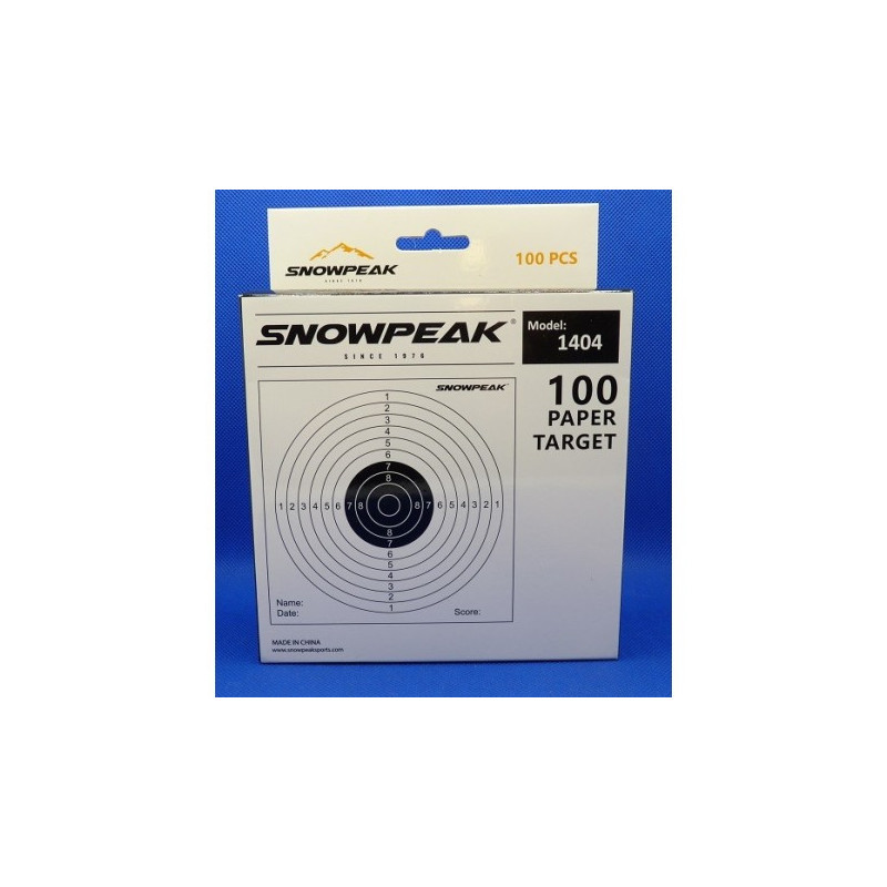 Paquete de 100 dianas papel Snowpeak 14x14cm