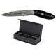 Navaja Albainox acero Damasco hoja 8cm y mango de asta